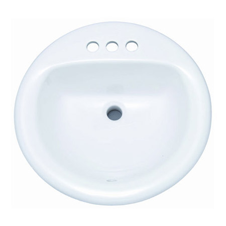 19" 4CC LAVATORY SINK WHITE